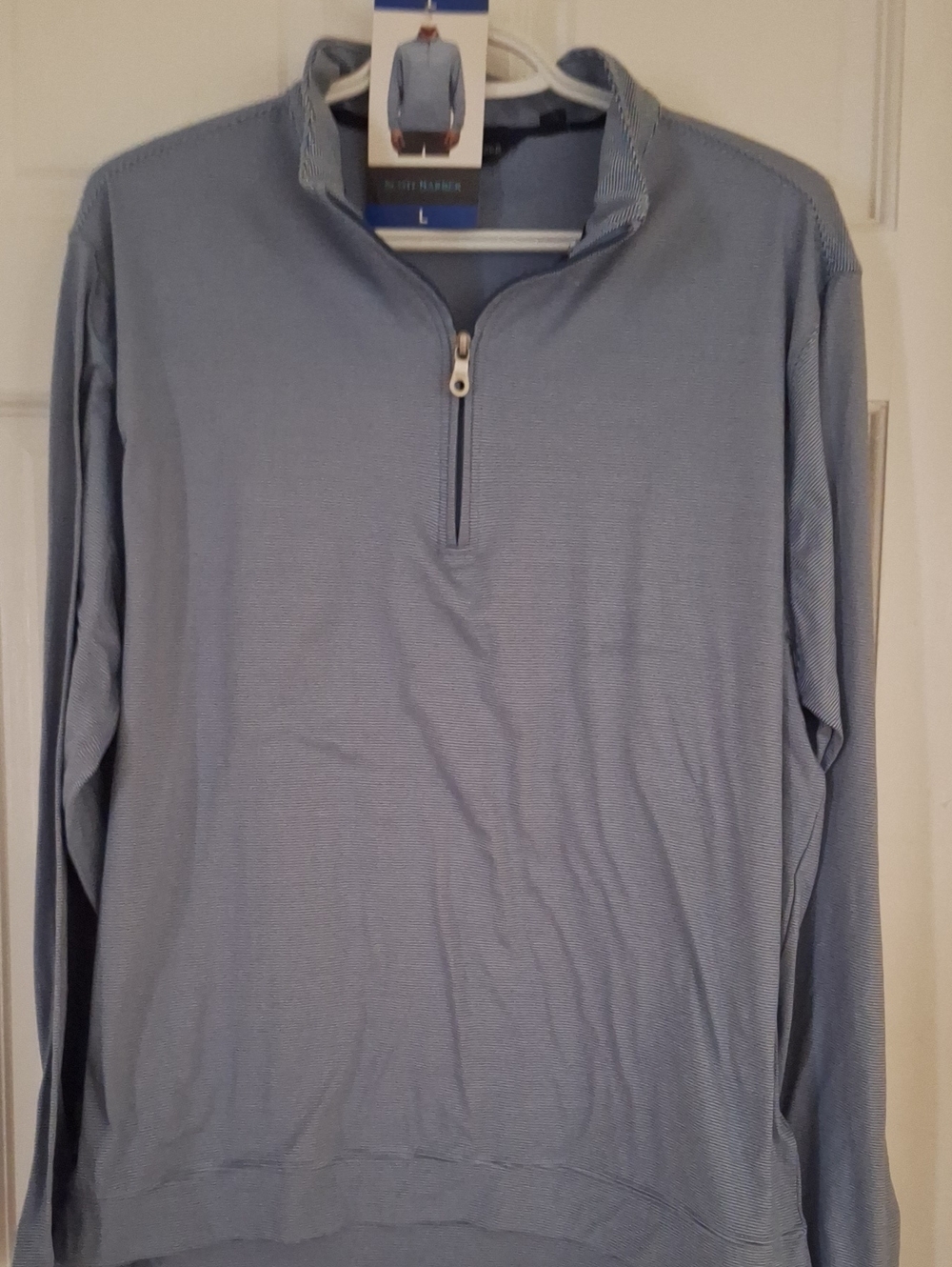 Men's Light Blue Quarter-Zip Pullover Sweatshirt